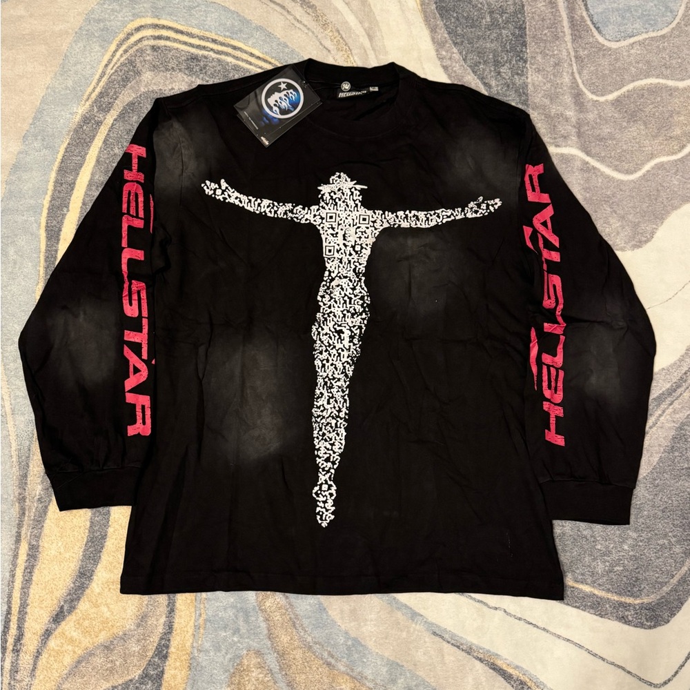 Hellstar Qr Christ Progress Black Longsleeve Shir… - image 1